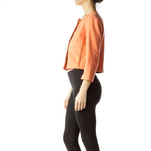 Tocca Orange Wool Cashmere Cropped Jacket - Picture 3 of 3